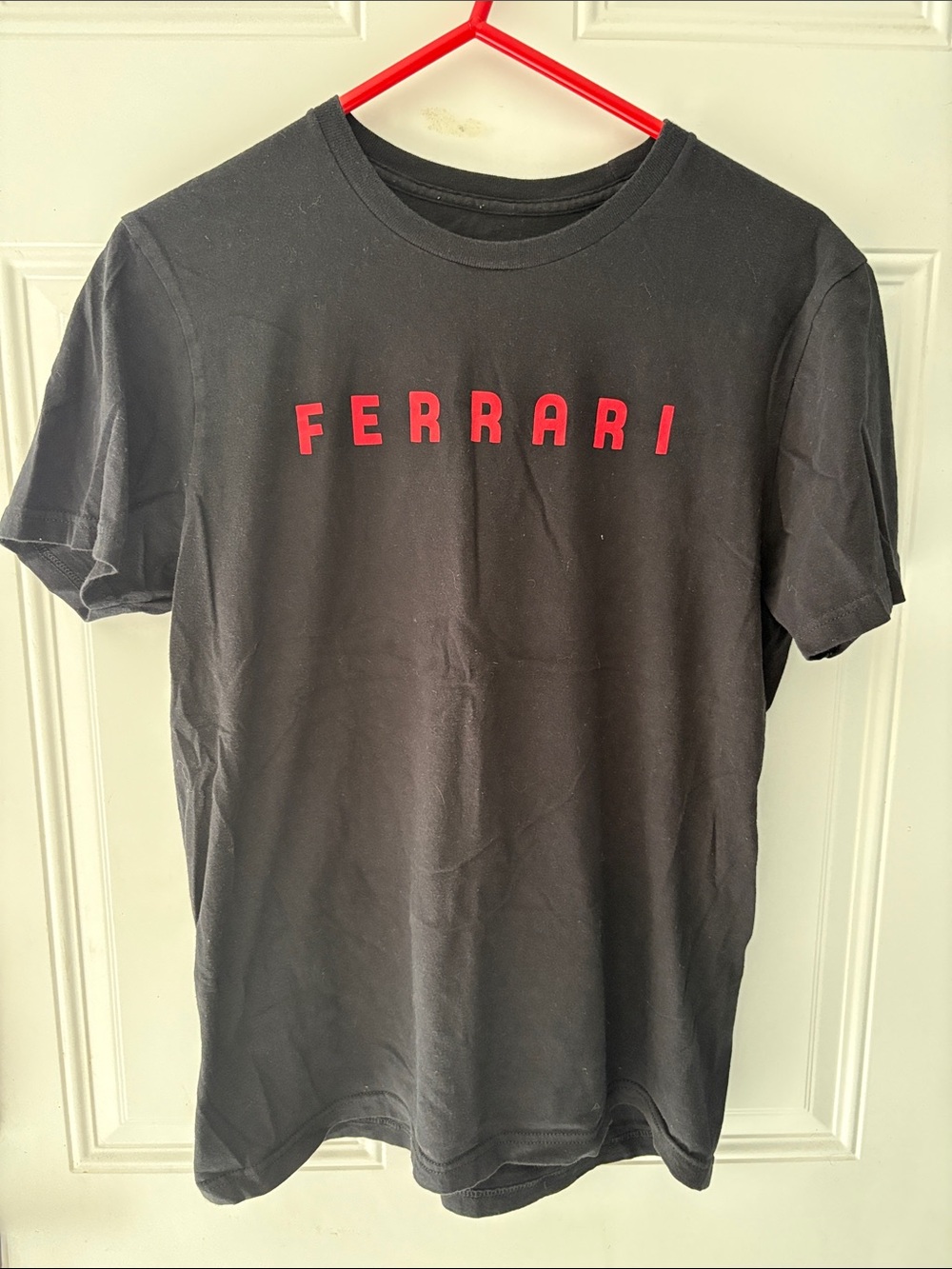 Ferrari Men's Black Short Sleeve Tee with Red Logo